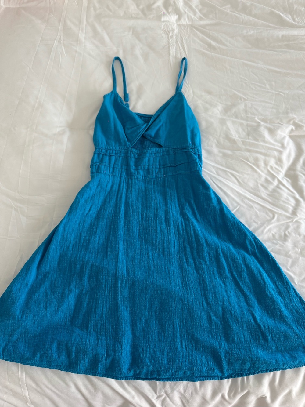 Teal Blue Spaghetti-Strap Mini Dress - Women's Dress